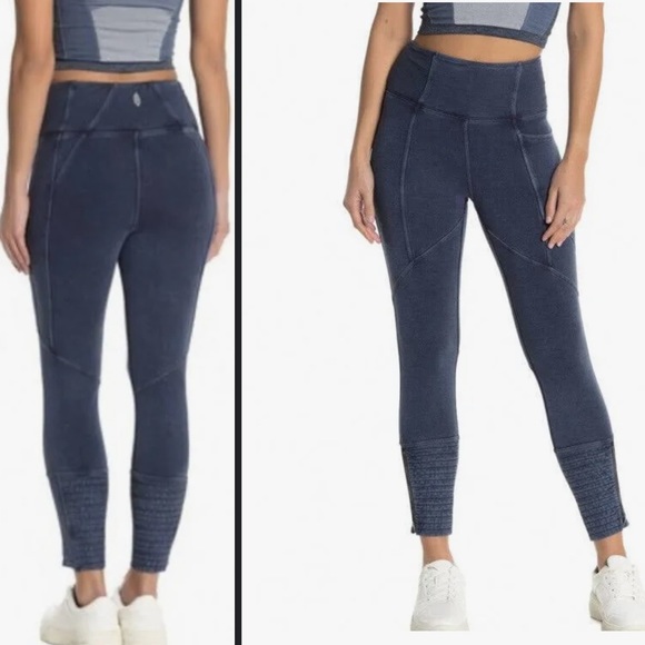 Free People Fp Movement Get On It Zipper Ankle Moto Leggings Size Small … - Picture 1 of 14